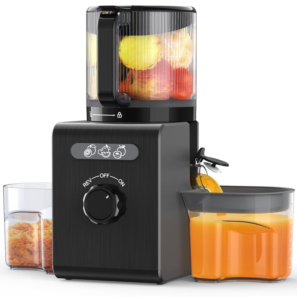 3-in-1 Juicer Machines, Cold Press Juicer 7“ Large Chute & 120oz – for Whole Vegetables & Fruits, High Juice Yield | Nut Milk | Natural Sorbet, Sliver